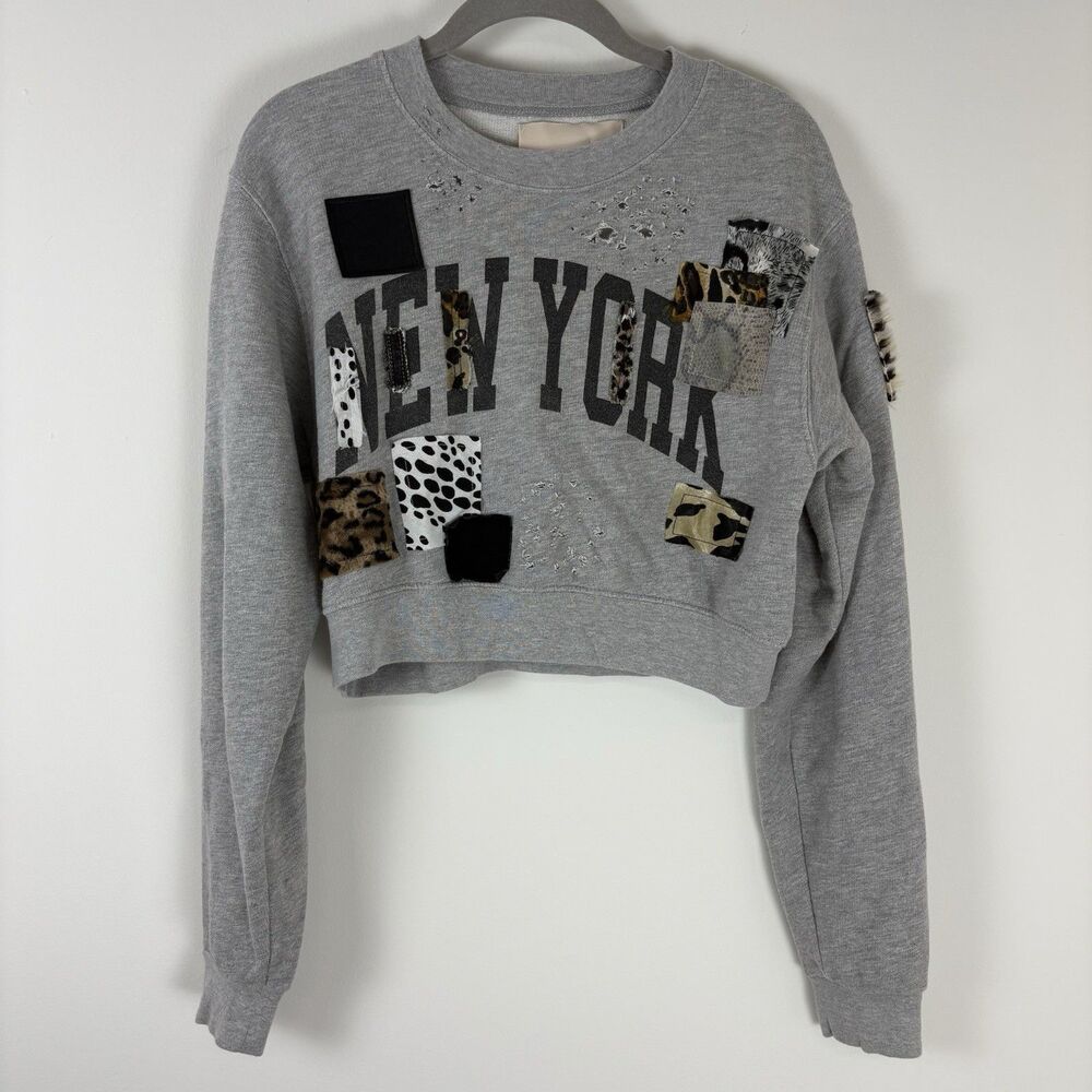 Riley Vintage 1880 Crew Pullover  Sweatshirt (Sz XS/S) Repurposed Crop East West